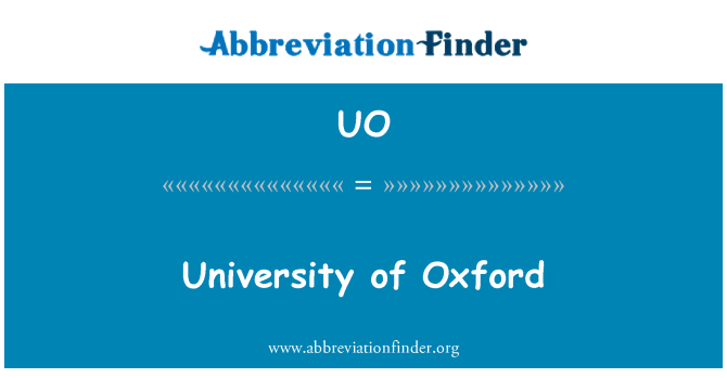 UO: Inivèsite Oxford