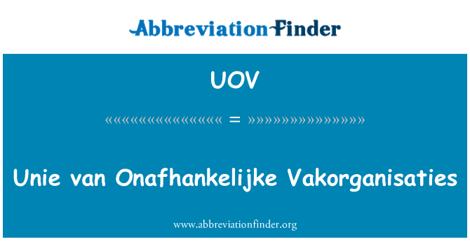 UOV: Achats van Onafhankelijke Vakorganisaties
