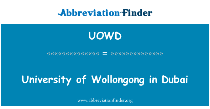 UOWD: Università di Wollongong in Dubai
