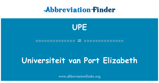 UPE: Universiteit van Port Elizabeth