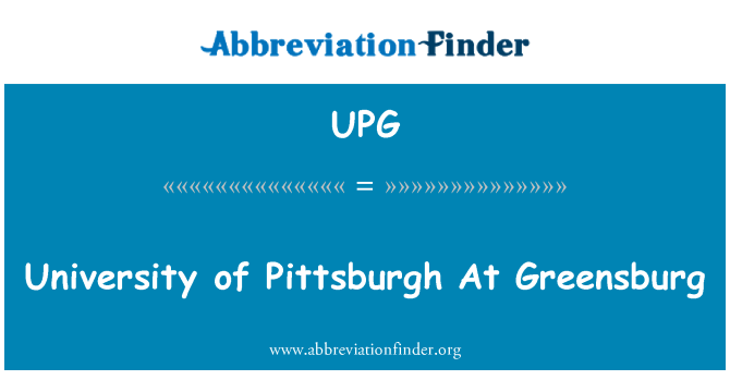 UPG: University of Pittsburgh på Greensburg