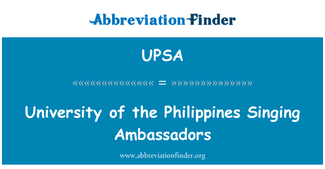 UPSA: Universitas Filipina bernyanyi Duta