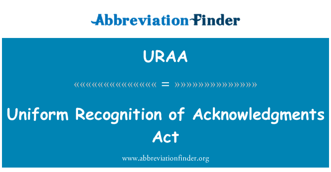 URAA: Enhetlig erkännande av bekräftelser Act
