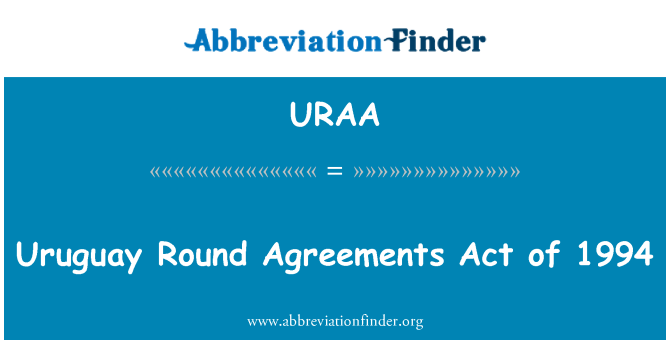 URAA: Uruguay Round Agreements Act of 1994