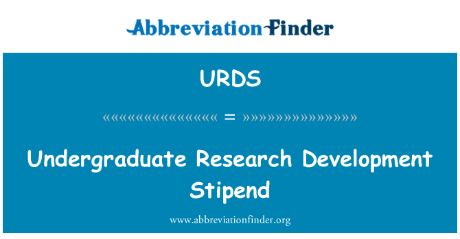 URDS: انڈر گریجویٹ ریسرچ ترقی وظیفہ