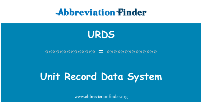 URDS: سیستم ثبت اطلاعات واحد