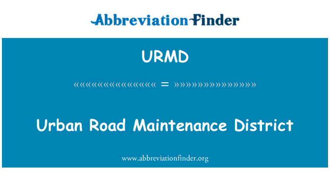 URMD: 城市道路維修區