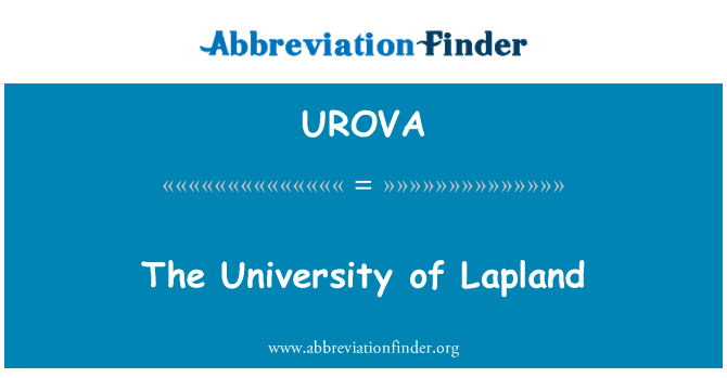 UROVA: Na Uniwersytecie Laponii