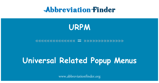 URPM: Univerzální související Popup menu