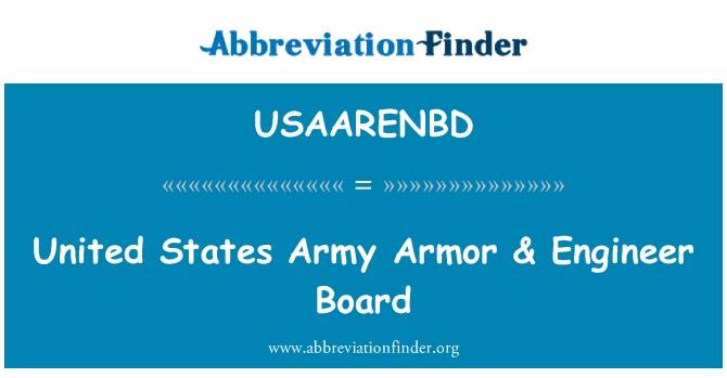 USAARENBD: Armadura del ejército de Estados Unidos y la Junta de Ingeniero