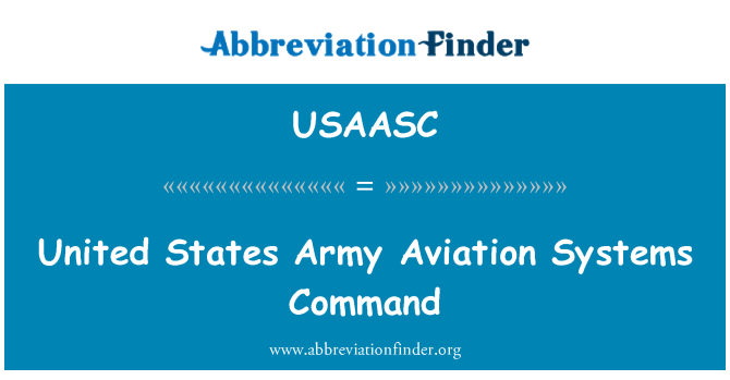USAASC: US Army Aviation Systems Command