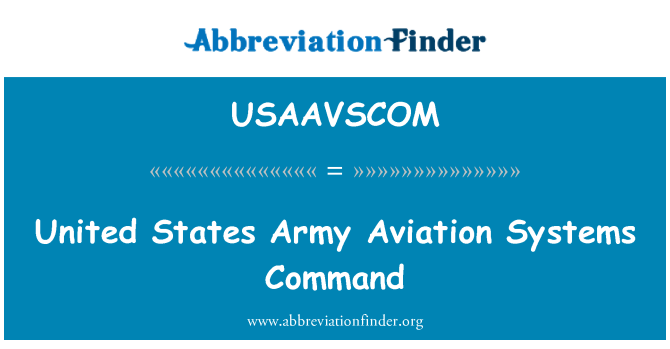 USAAVSCOM: アメリカ合衆国陸軍航空システム