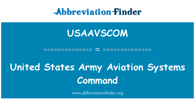 USAAVSCOM: US Army Aviation Systems Command