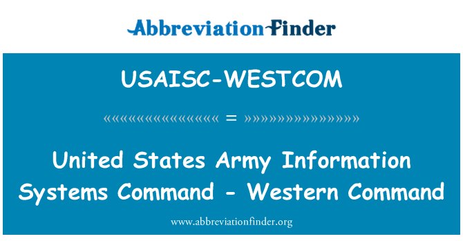 USAISC-WESTCOM: Nan Etazini lame enfòmasyon sistèm kòmand - kòmand rejyon lwès