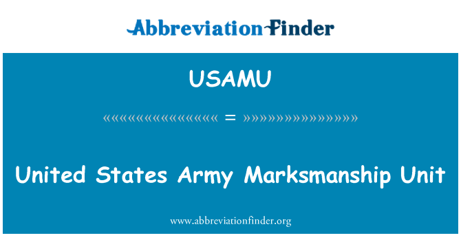 USAMU: ZDA vojsko dobrega gađanja Unit