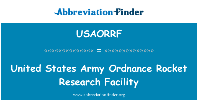 USAORRF: Centro de investigación de Estados Unidos Ejército artillería Cohete
