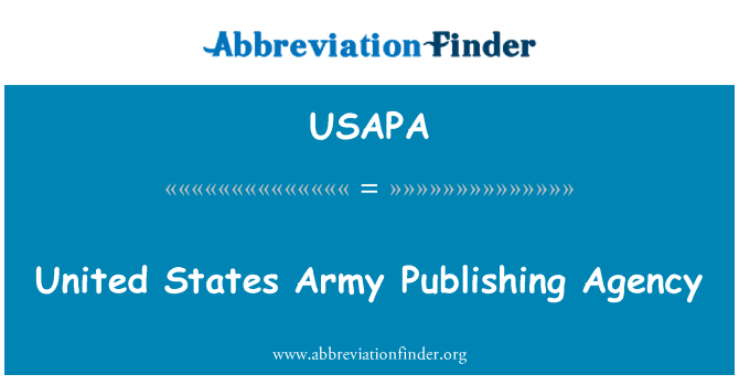 USAPA: Vereinigte Staaten Armee-Publishing-Agentur