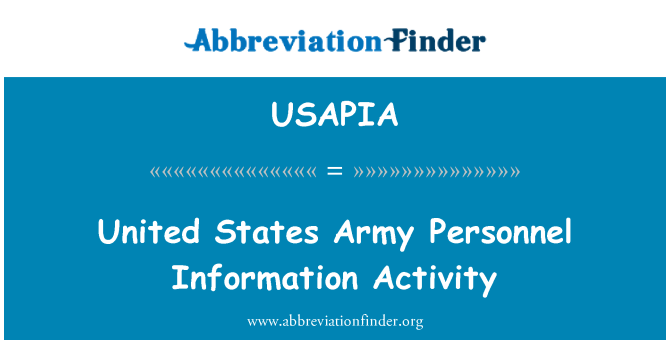 USAPIA: Estats Units Exèrcit personal informació activitat