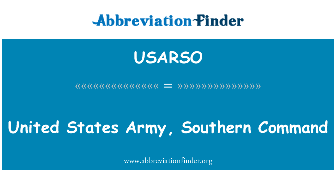 USARSO: USA 's hær, Southern Command