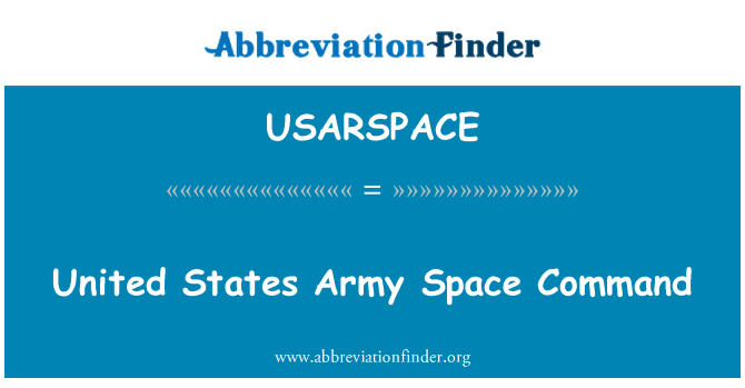 USARSPACE: USA: S armé Space Command