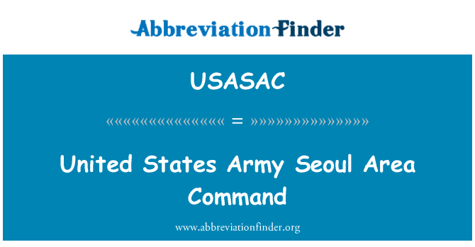 USASAC: USA: S armé Seoul området kommando