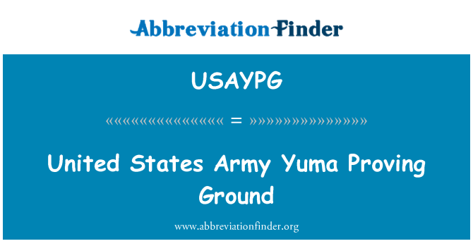 USAYPG: Amerikai hadsereg Yuma Proving Ground