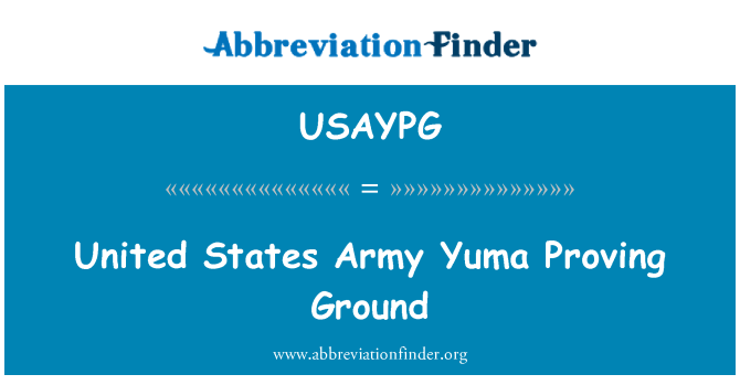 USAYPG: 미국 육군 Yuma 시험장