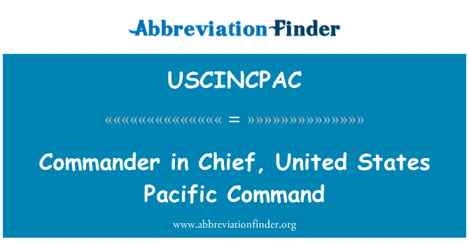 USCINCPAC: Virspavēlnieku, ASV Klusā Command