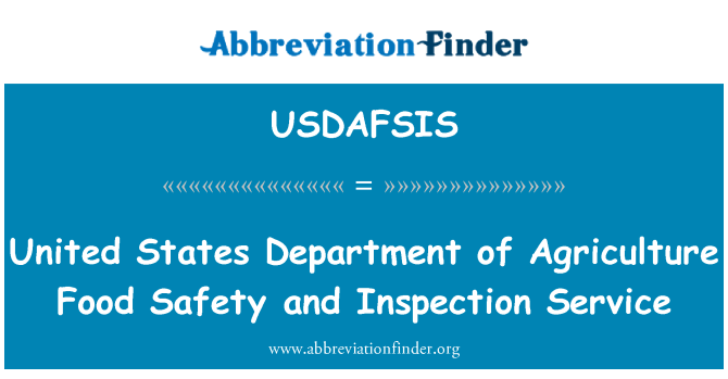 USDAFSIS: United States Department of Agriculture Food Safety and Inspection Service