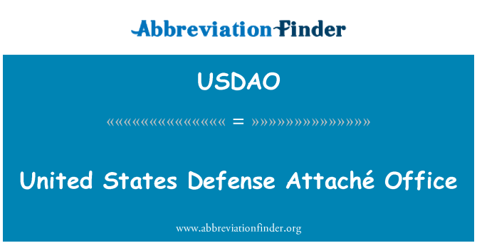 USDAO: संयुक्त राज्य रक्षा अटैची कार्यालय