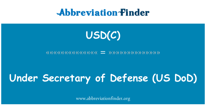 USD(C): 根據國防部長 (美國國防部)