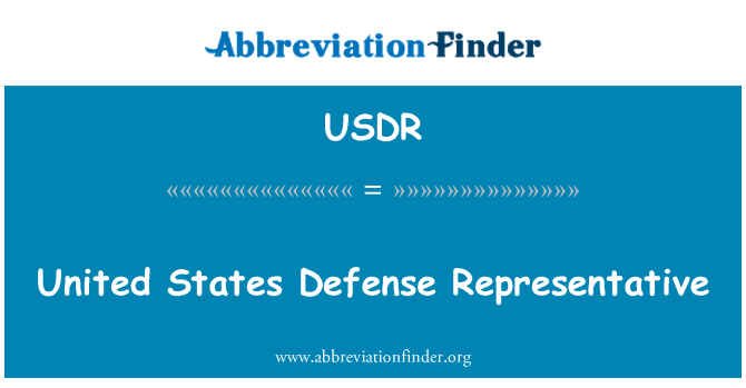 USDR: United States Defense Representative