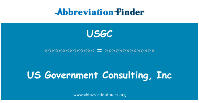 USGC: Govern dels EUA consultoria, Inc