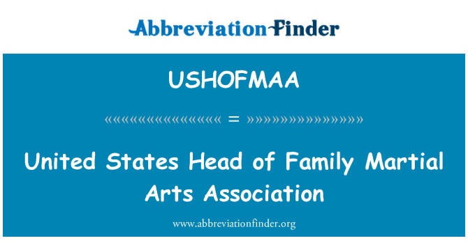 USHOFMAA: Verenigde Staten hoofd van familie Martial Arts Association