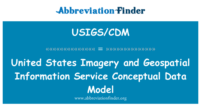 USIGS/CDM: Imagerie des États-Unis et modèle de données conceptuel Geospatial Information Service