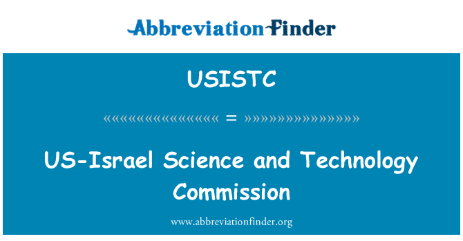 USISTC: US-Israel Science et Technology Commission