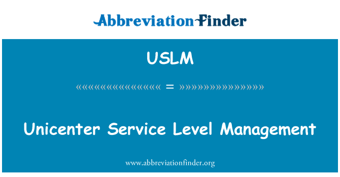 USLM: Unicenter सेवा स्तर प्रबंधन