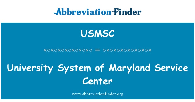 USMSC: University System of Maryland Service Center