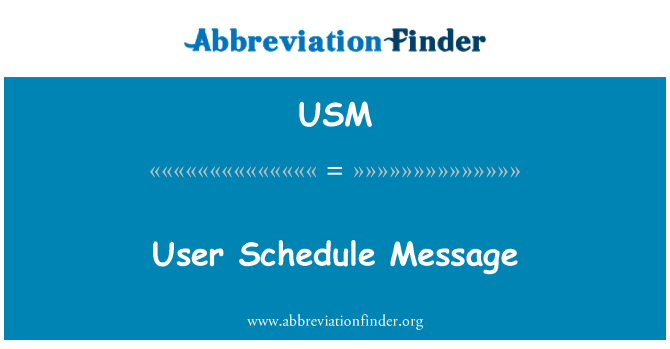 USM: User Schedule Message