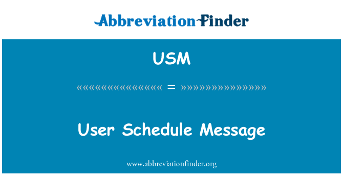 USM: ユーザーのスケジュールのメッセージ