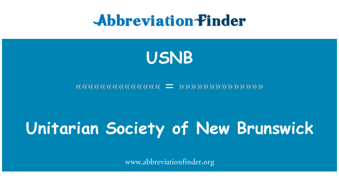 USNB: Societatea unitariene din New Brunswick