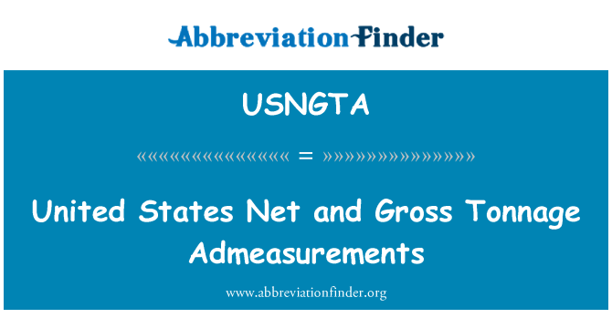 USNGTA: 미국 순 및 총 톤 수 Admeasurements