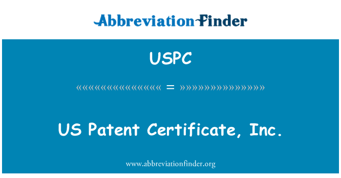 USPC: Tystysgrif Patent UD, inc.