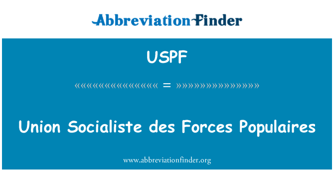 USPF: Union Socialiste des Forces Populaires