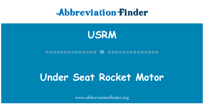 USRM: תחת המושב רקטות מנוע