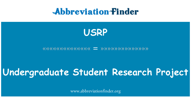 USRP: Proġett ta ' riċerka undergraduate Student