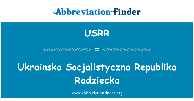 USRR: Ukrainska Socjalistyczna Republika Radziecka