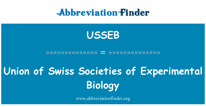 USSEB: Union of Swiss Societies of Experimental Biology