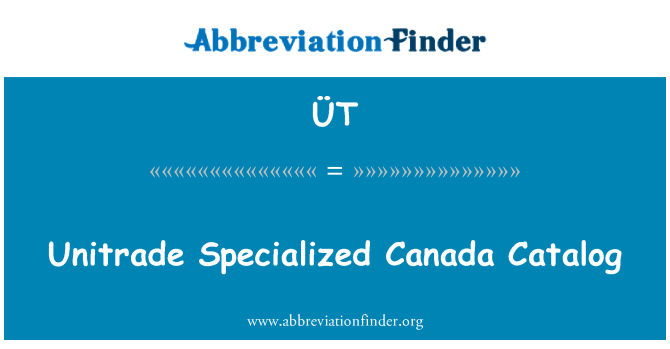 ÜT: Unitrade Specialized Canada Catalog