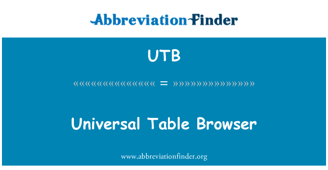 UTB: Καθολική πίνακα Browser